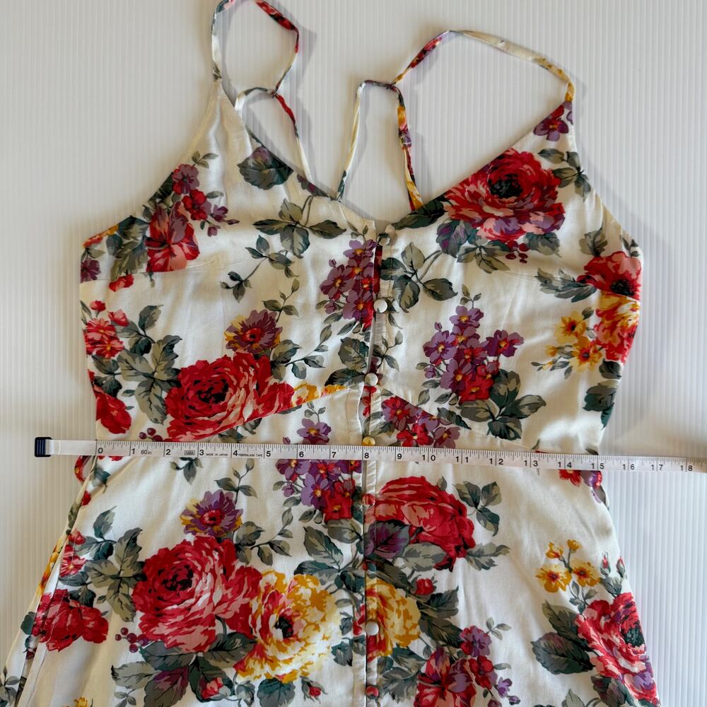 Abercrombie Floral Sundress Peony Boho Poetcore Bloomcore Pockets Medium Dress - Picture 11 of 16